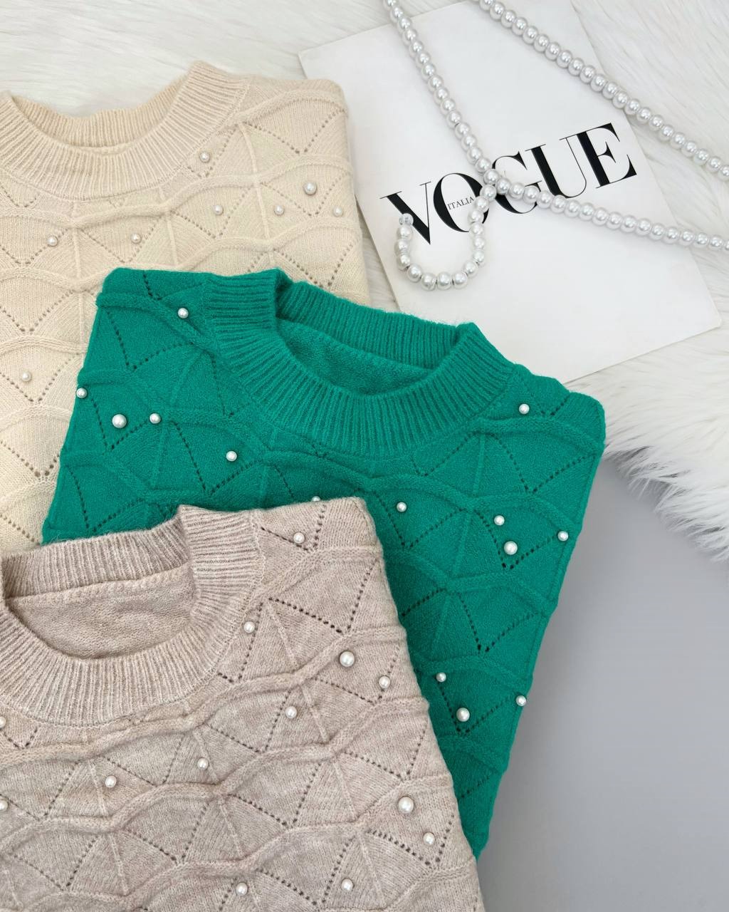 پلیور بافت مروارید کد 4307
