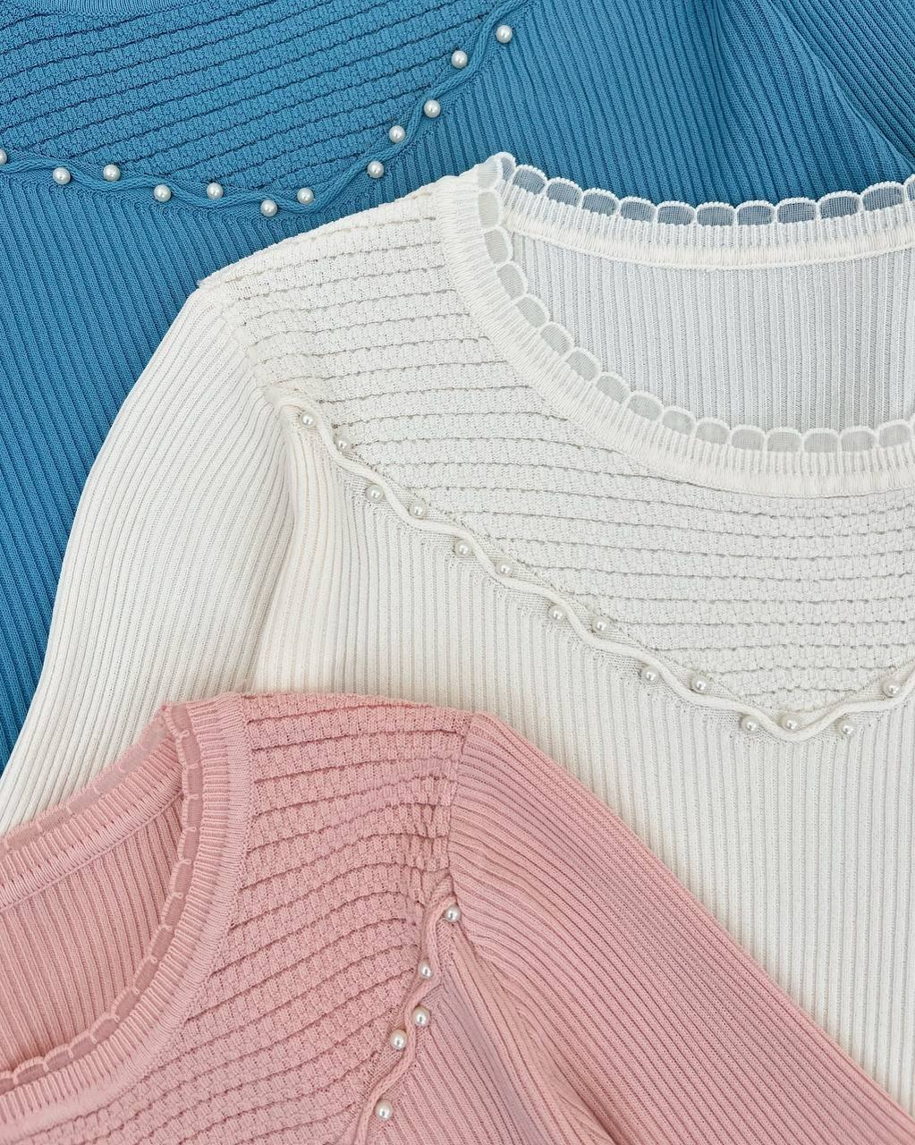 پلیور بافت آستین سه ربع کد 4308