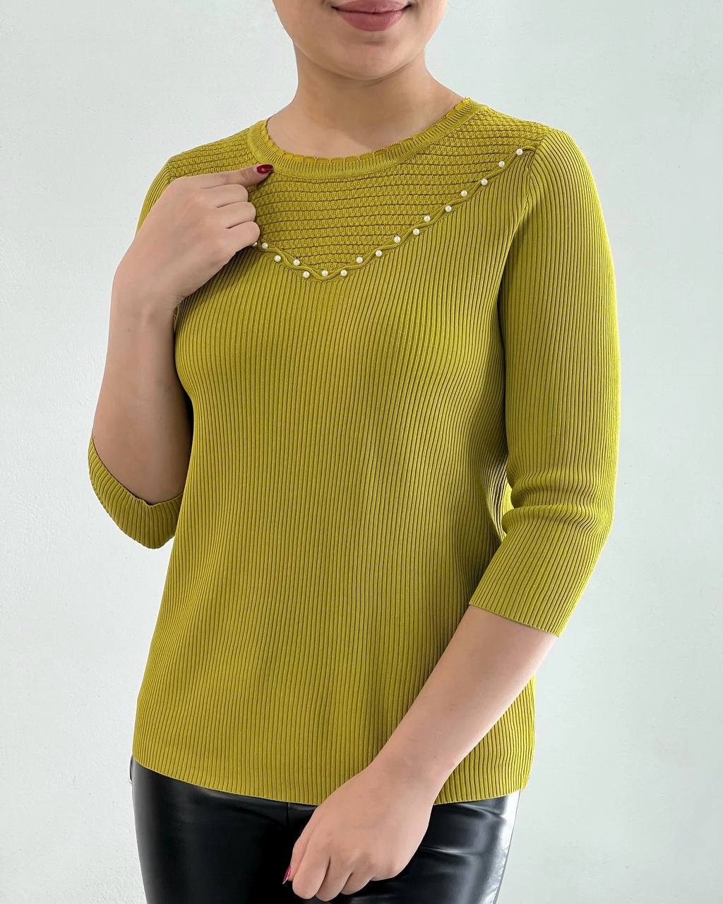 پلیور بافت آستین سه ربع کد 4308