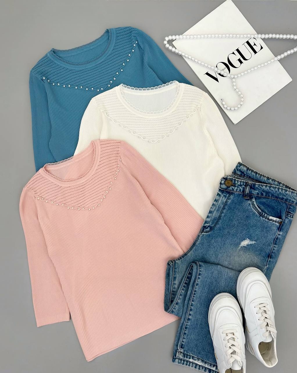 پلیور بافت آستین سه ربع کد 4308