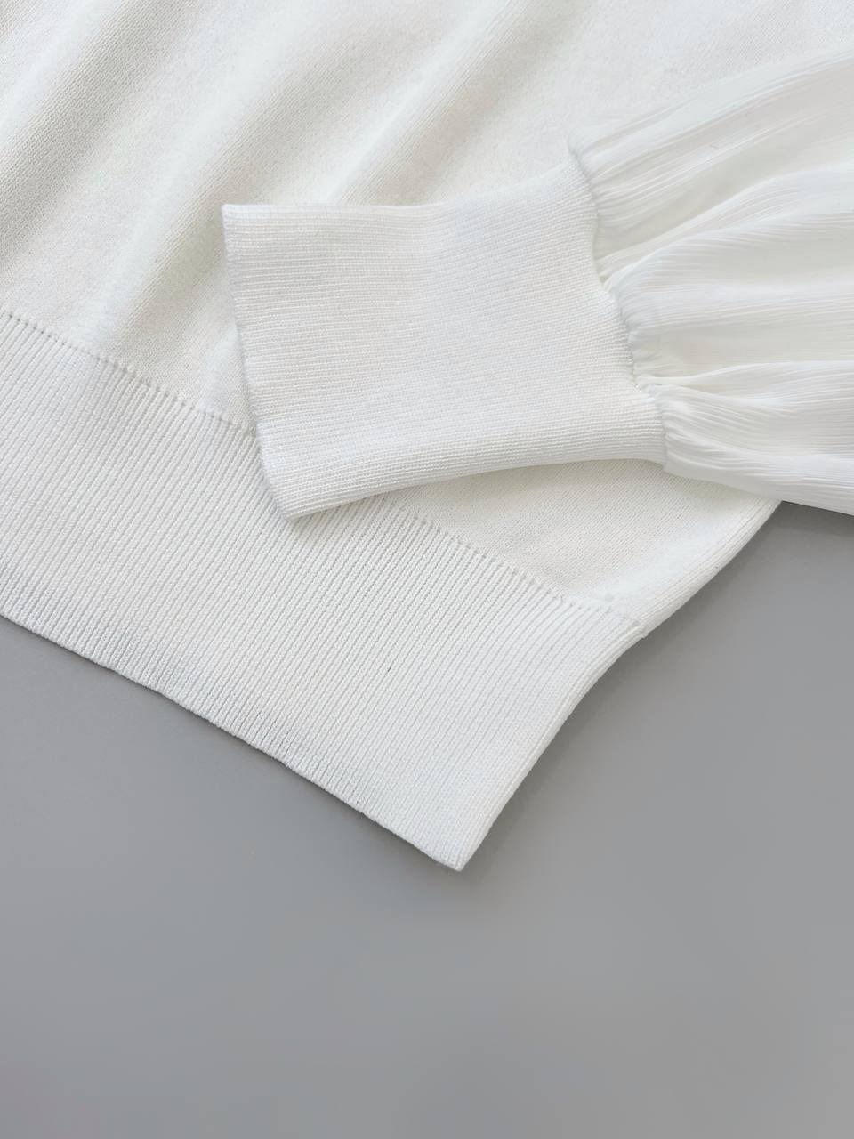 پلیور بافت استین مچی دو رنگ کد 4310