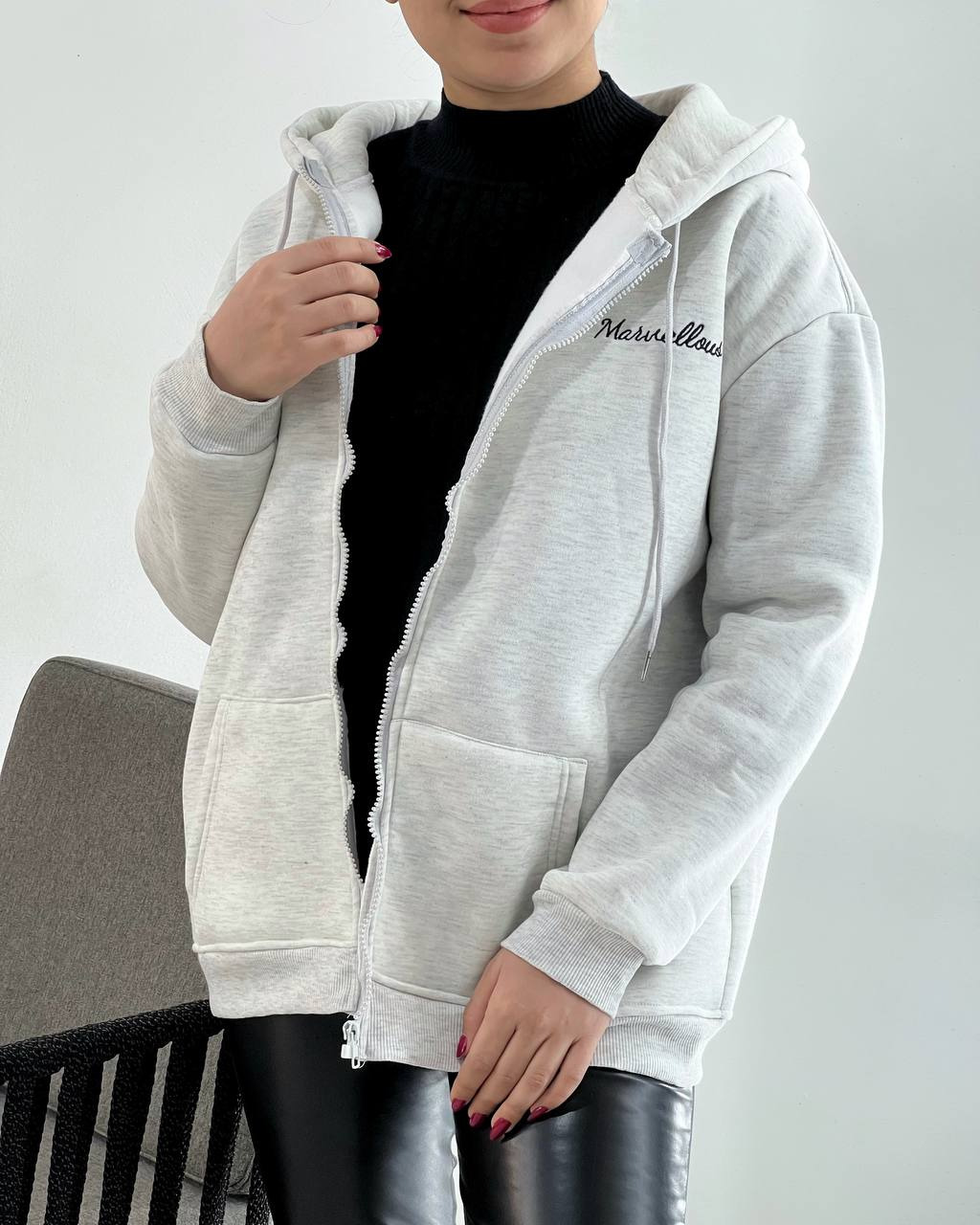 سویشرت دورس جلو زیپ کد 4312