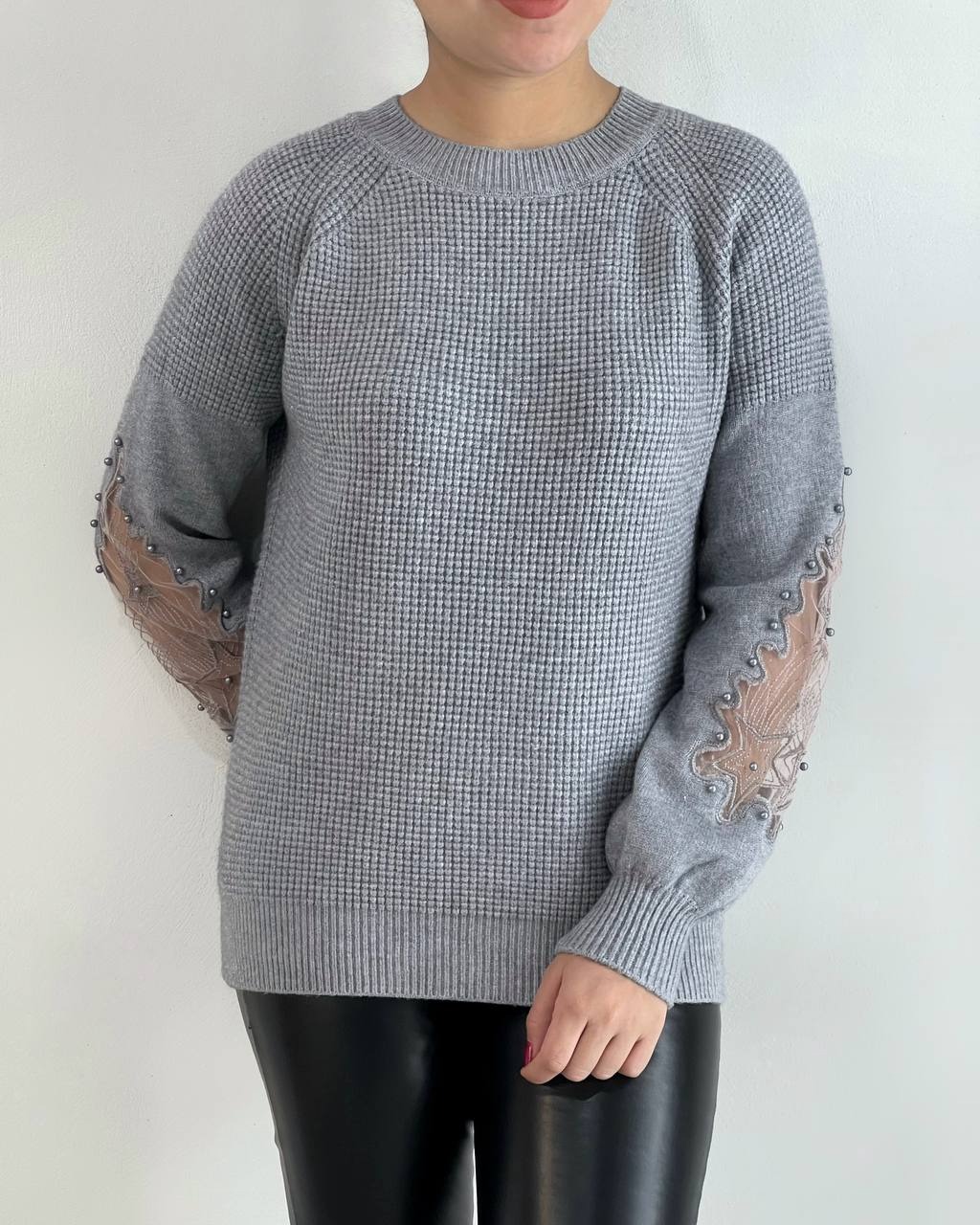 پلیور بافت آستین تور آستین مچی کد 4316