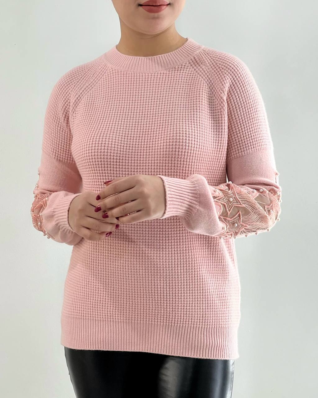 پلیور بافت آستین تور آستین مچی کد 4316