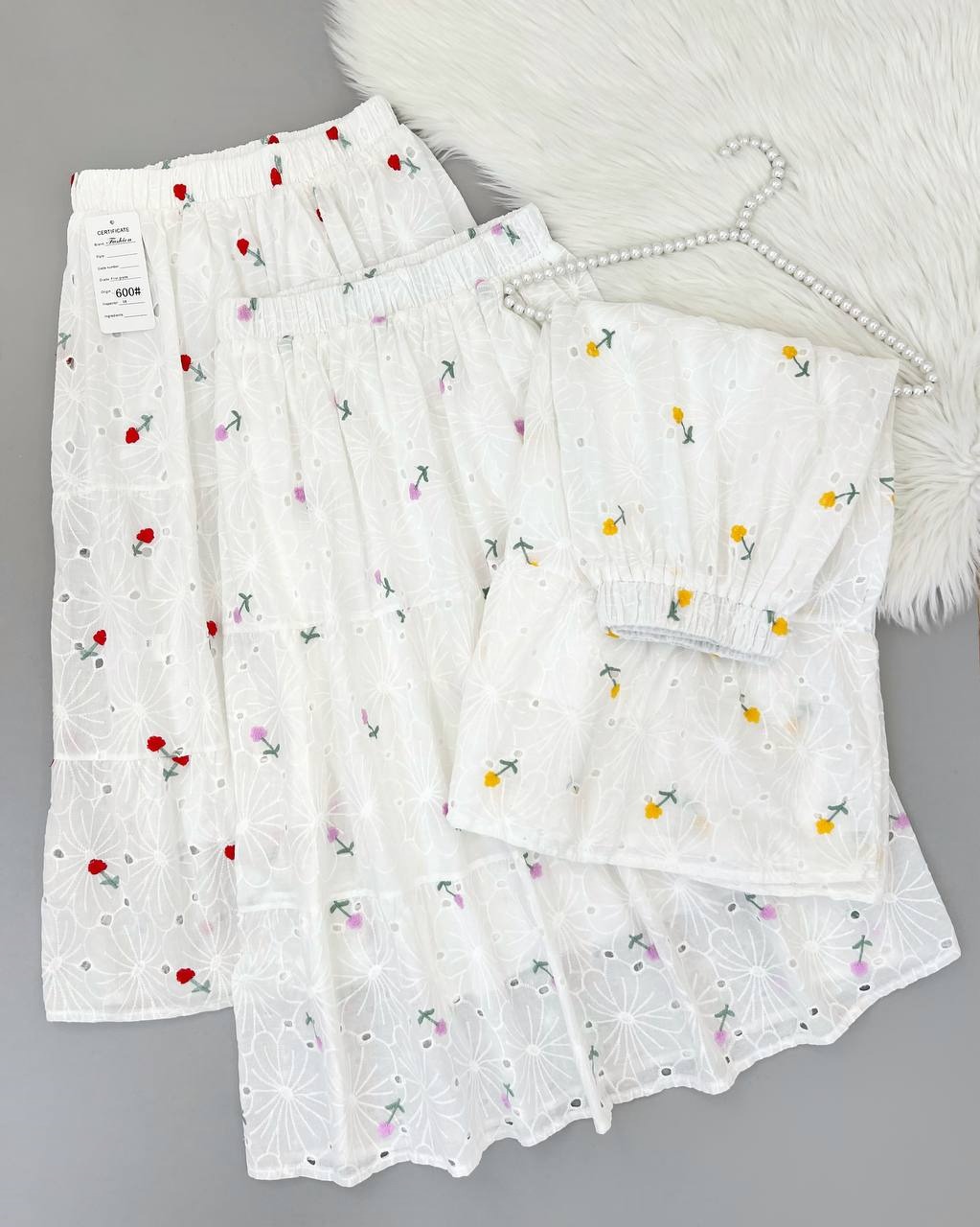 دامن خامه دوزی گلدوزی شده کد 4319