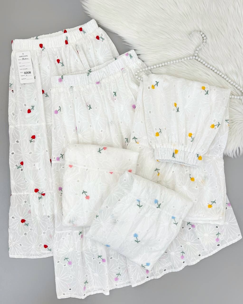 دامن خامه دوزی گلدوزی شده کد 4319