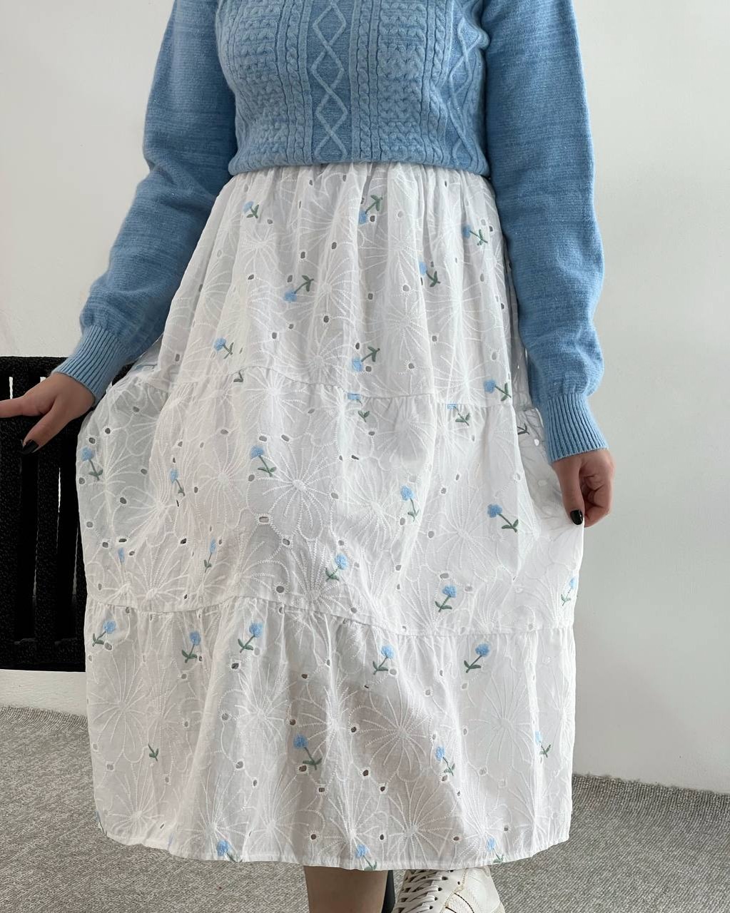 دامن خامه دوزی گلدوزی شده کد 4319