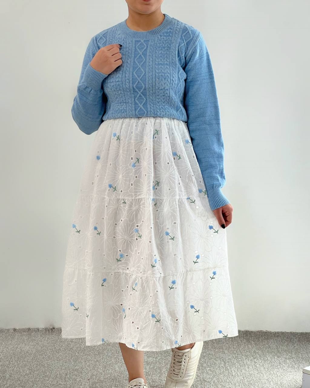 دامن خامه دوزی گلدوزی شده کد 4319