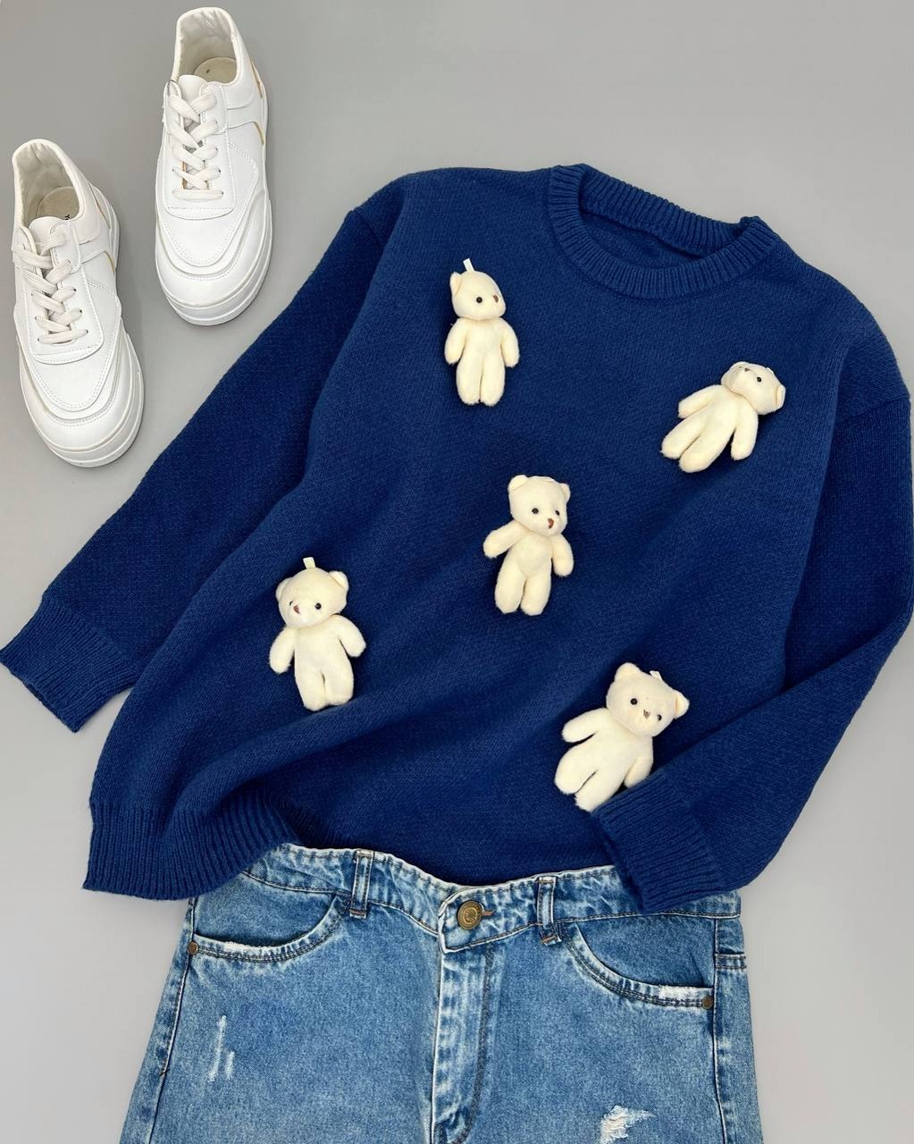 پلیور بافت خرسی برجسته کد 4323