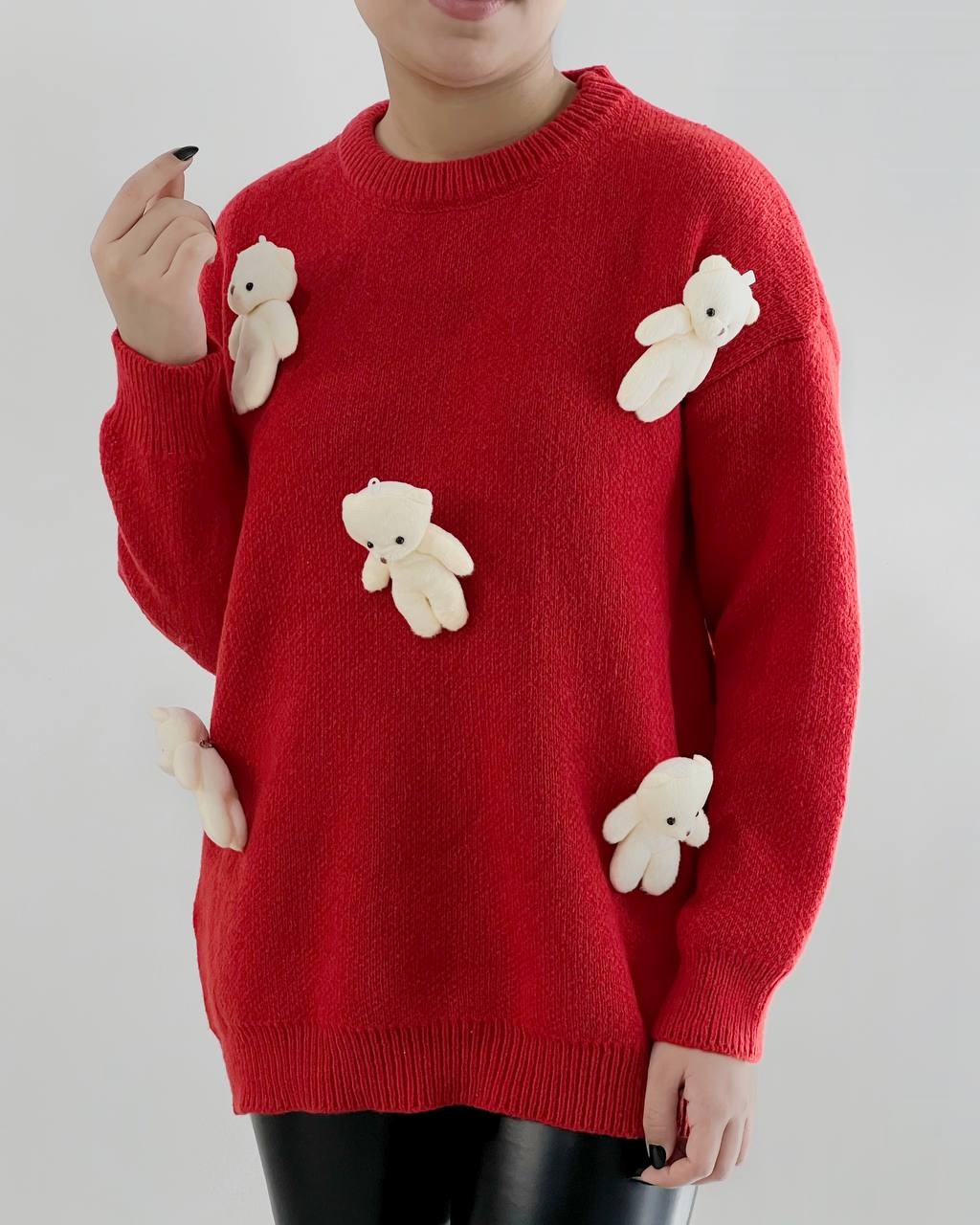 پلیور بافت خرسی برجسته کد 4323