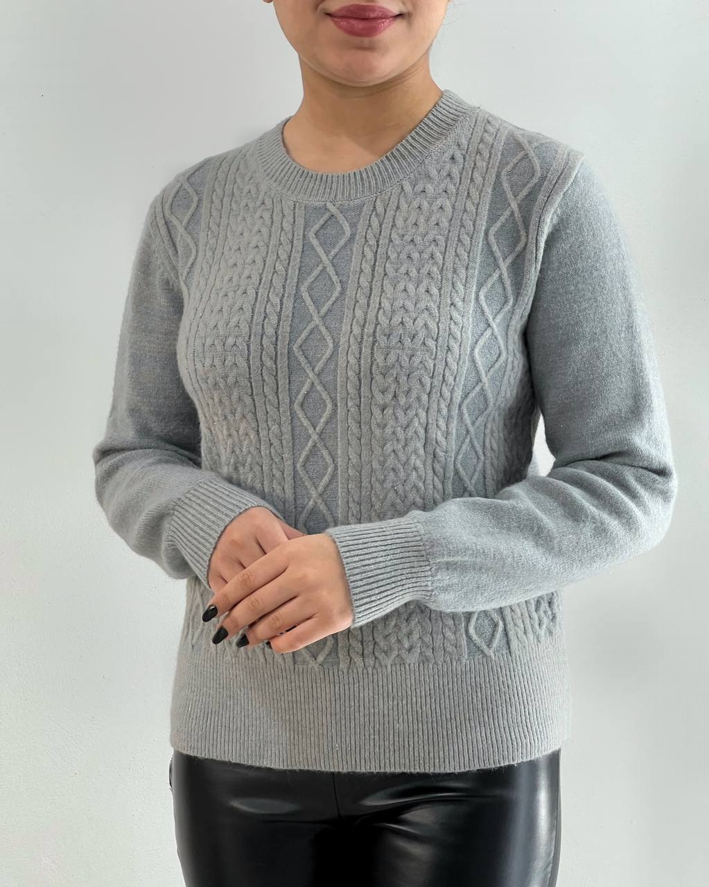 پلیور بافت زنجیری شاین دار کد 4327