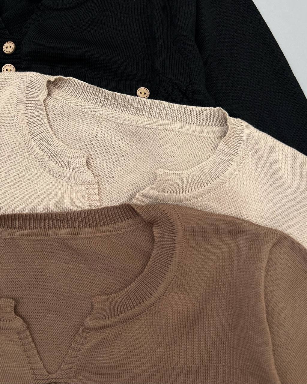 پلیور بافت آستین سه ربع کد 4331