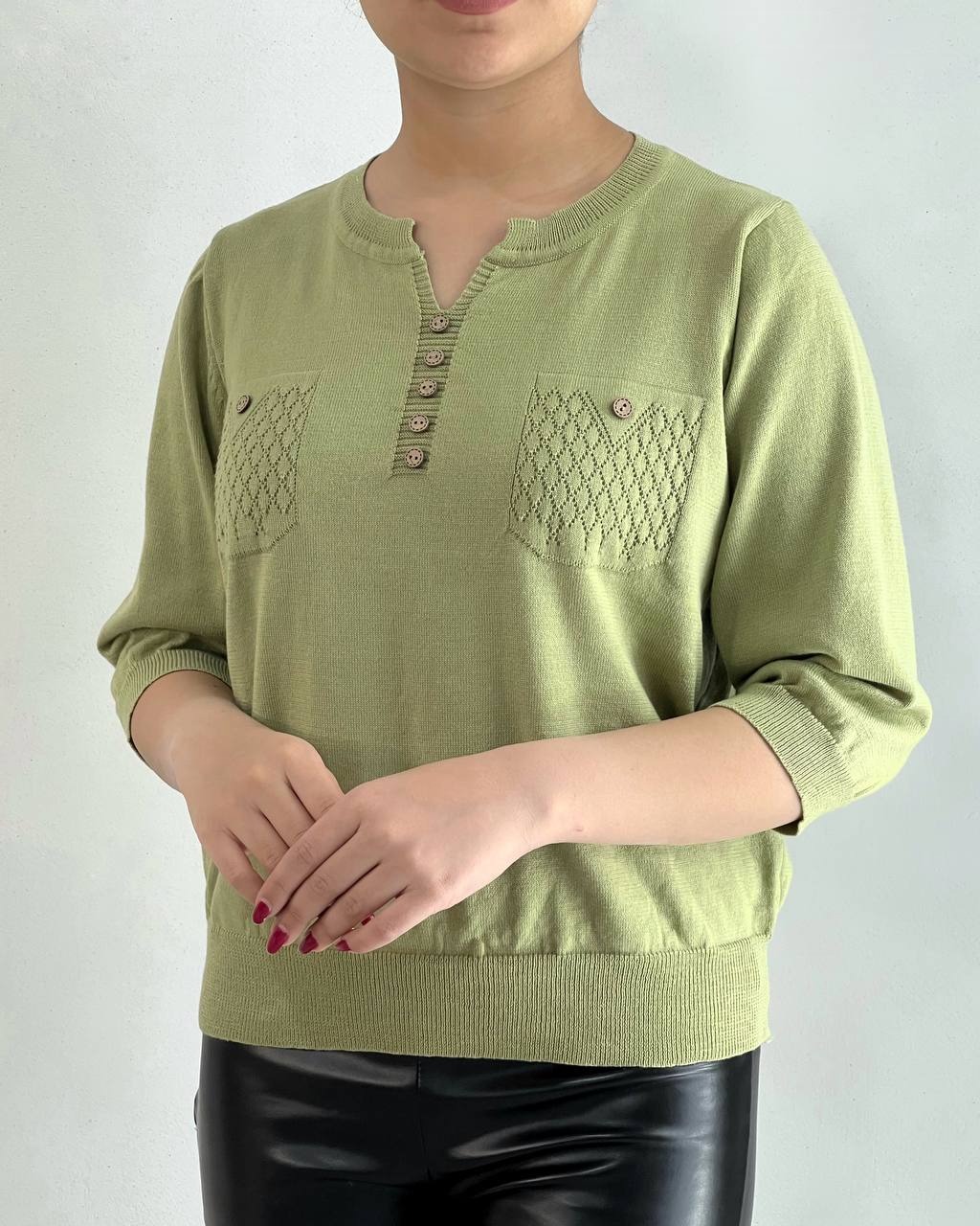 پلیور بافت آستین سه ربع کد 4331