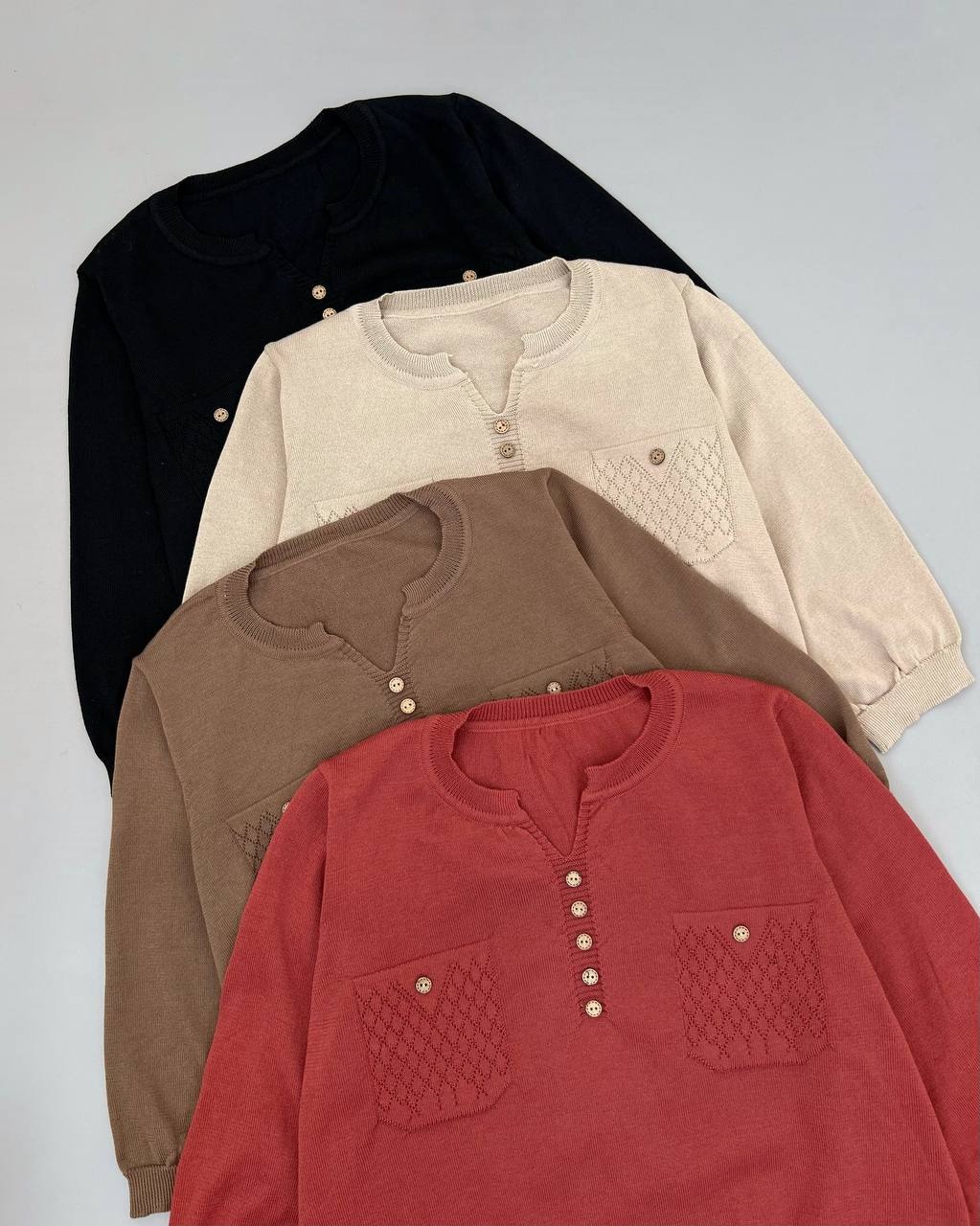 پلیور بافت آستین سه ربع کد 4331