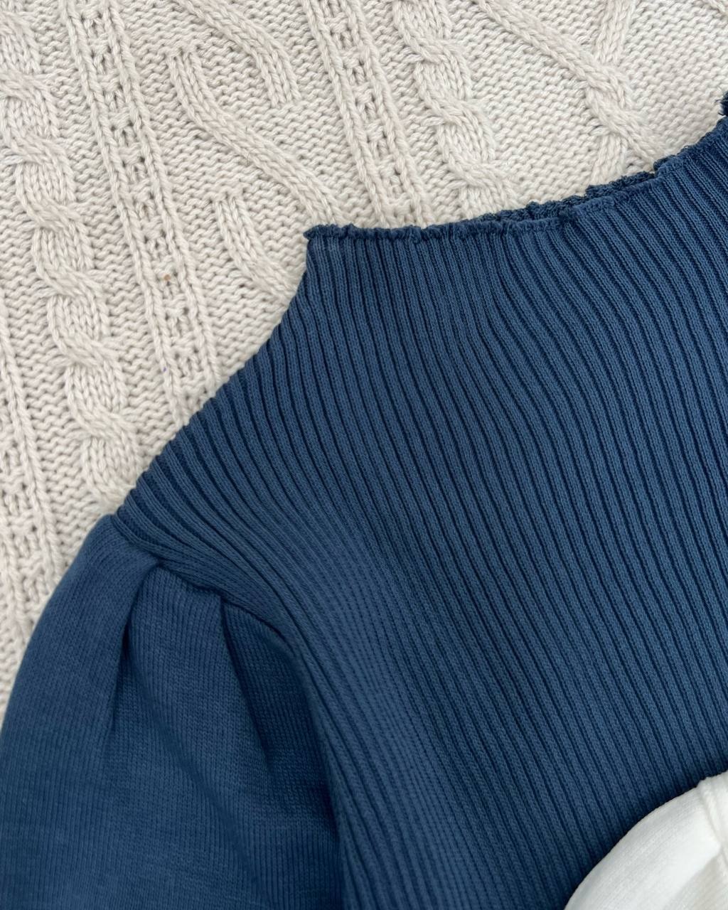 بلوز بافت پاییزه سر شانه چین کد 4332