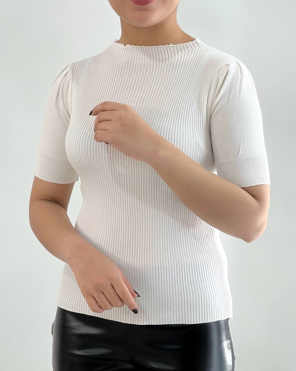 بلوز بافت پاییزه سر شانه چین کد 4332