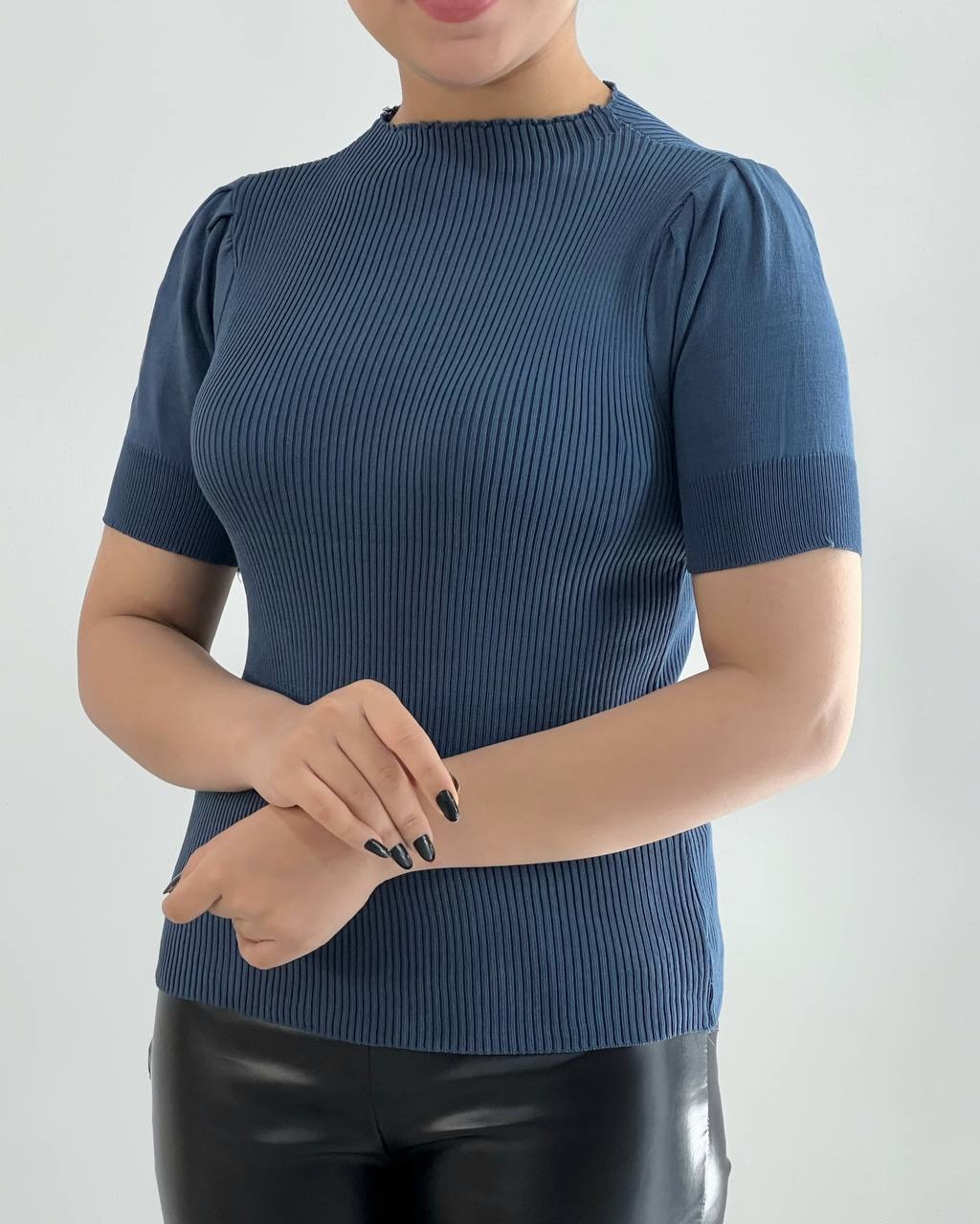 بلوز بافت پاییزه سر شانه چین کد 4332