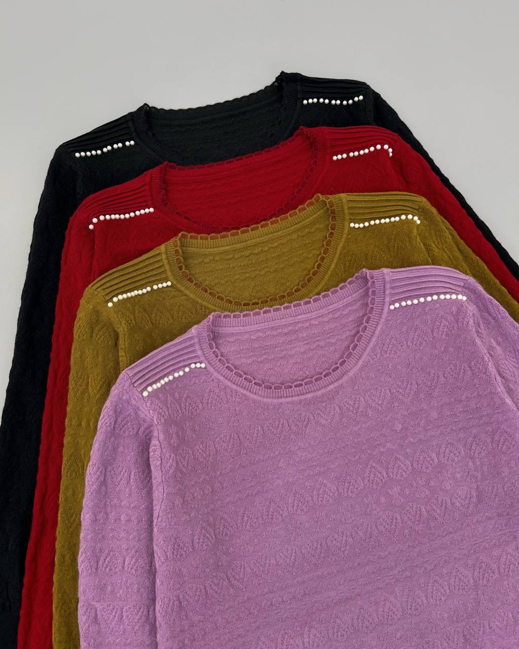 پلیور بافت سرشانه مروارید کد 4334