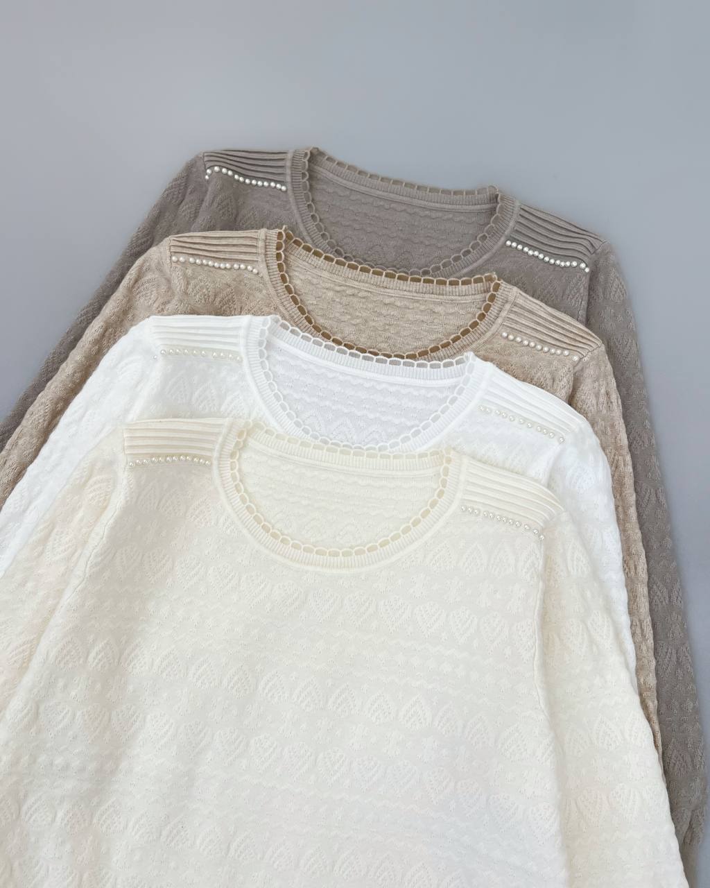 پلیور بافت سرشانه مروارید کد 4334