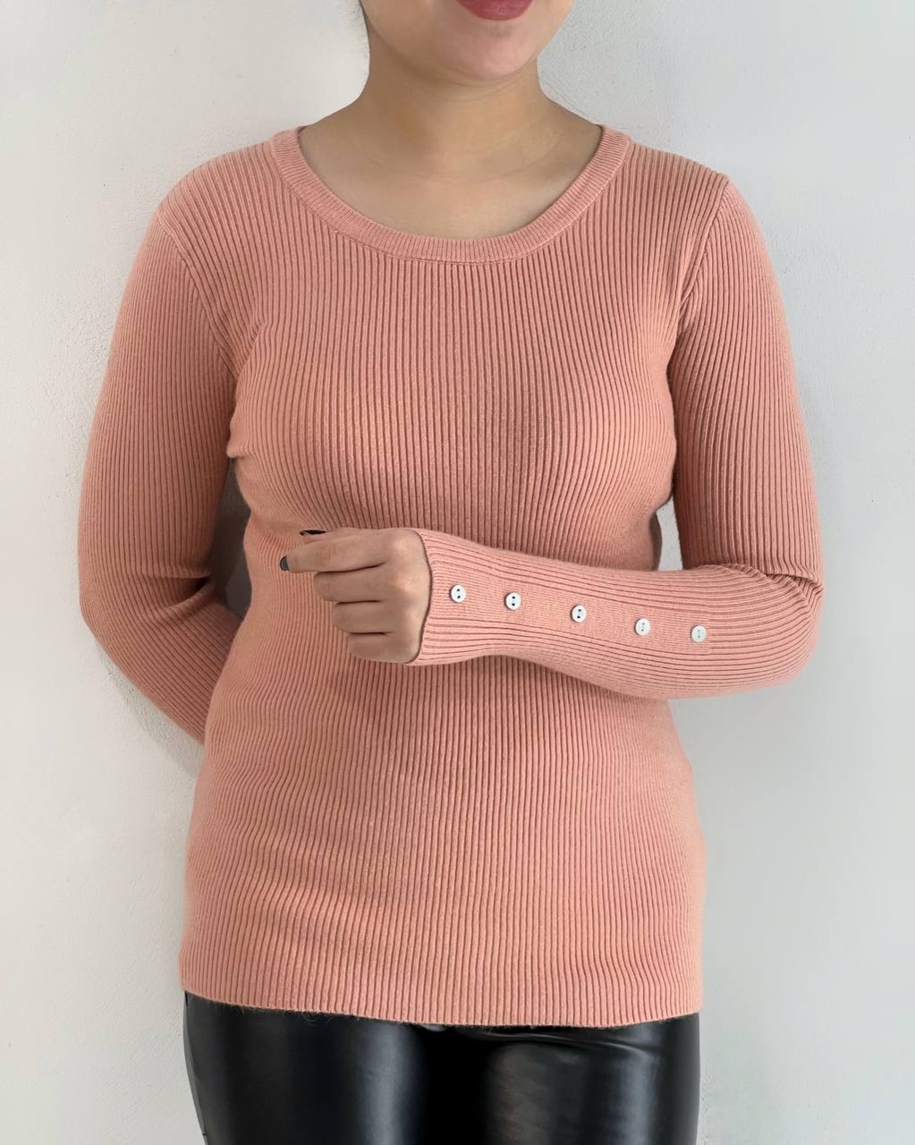 پلیور بافت سر آستین دکمه کد 4338