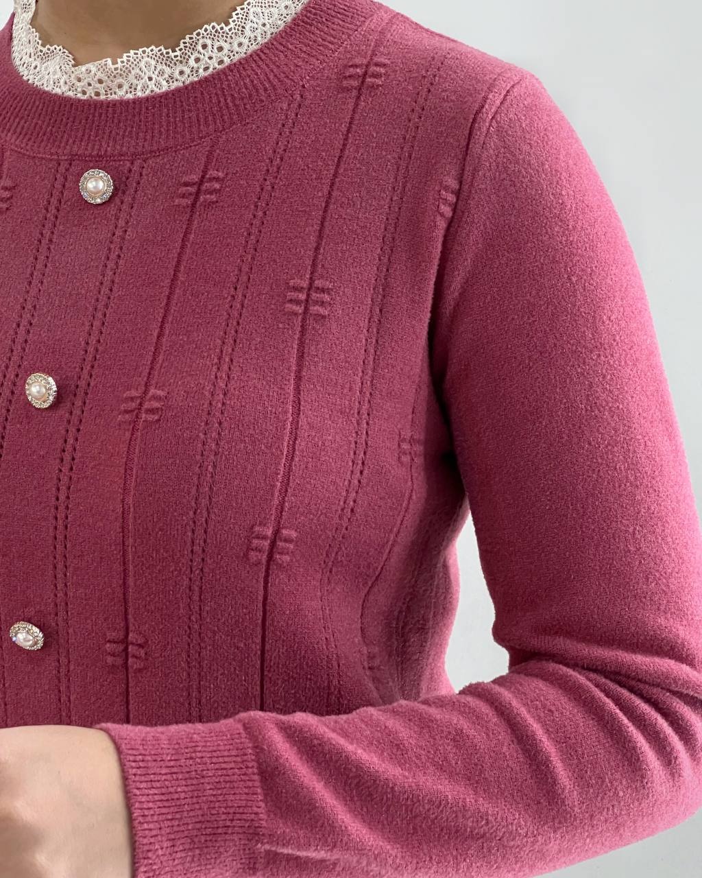 پلیور بافت یقه خامه دوزی کد 4342