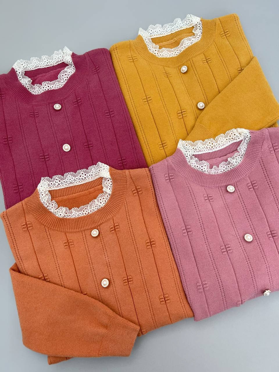 پلیور بافت یقه خامه دوزی کد 4342