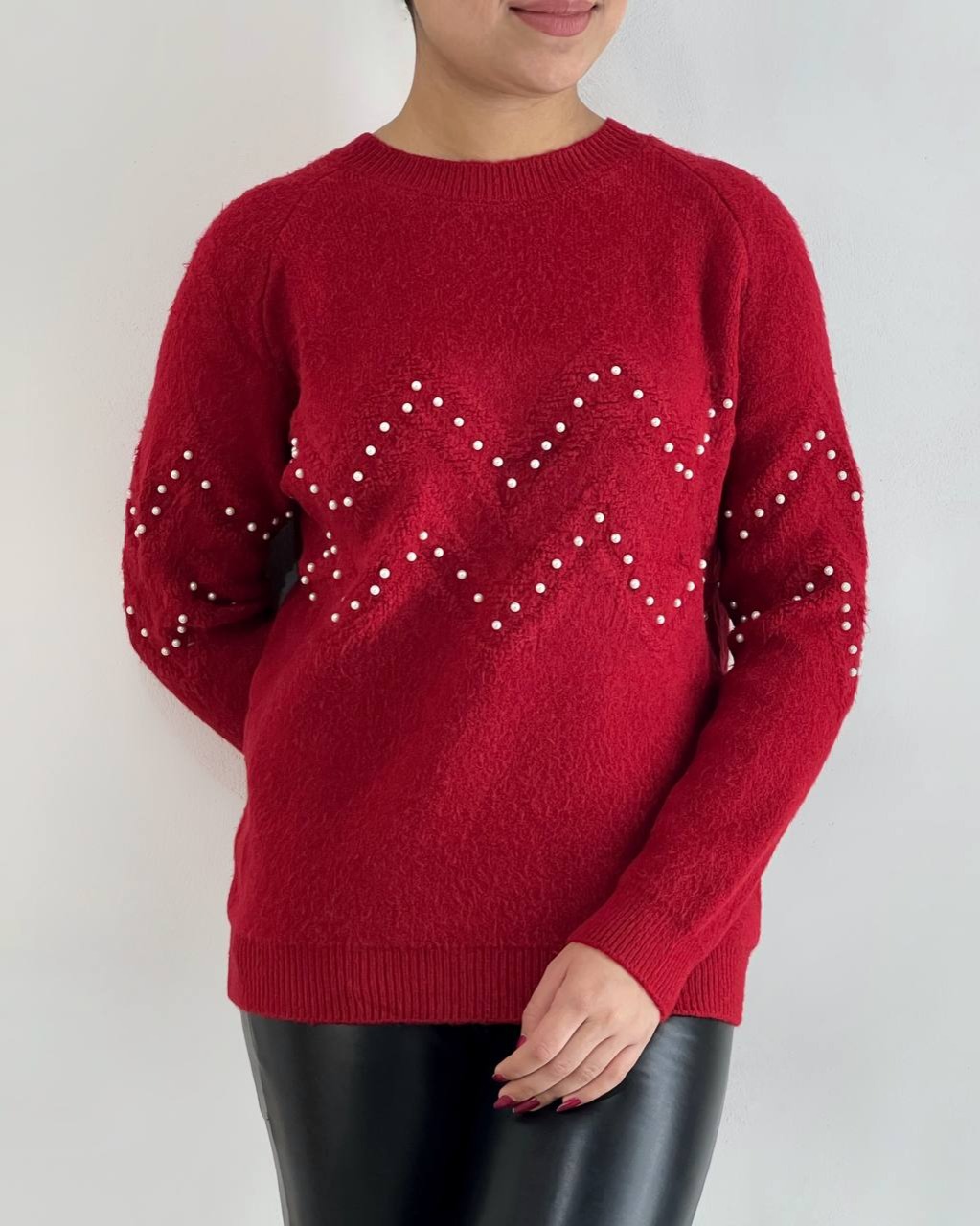 پلیور بافت موهر مروارید کد 4348