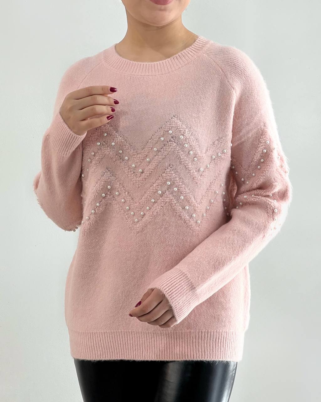 پلیور بافت موهر مروارید کد 4348