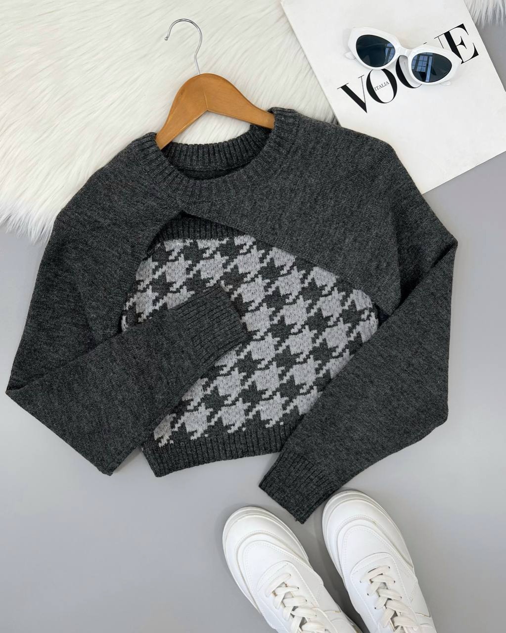 ست تاپ و رویی بافت کد 4351