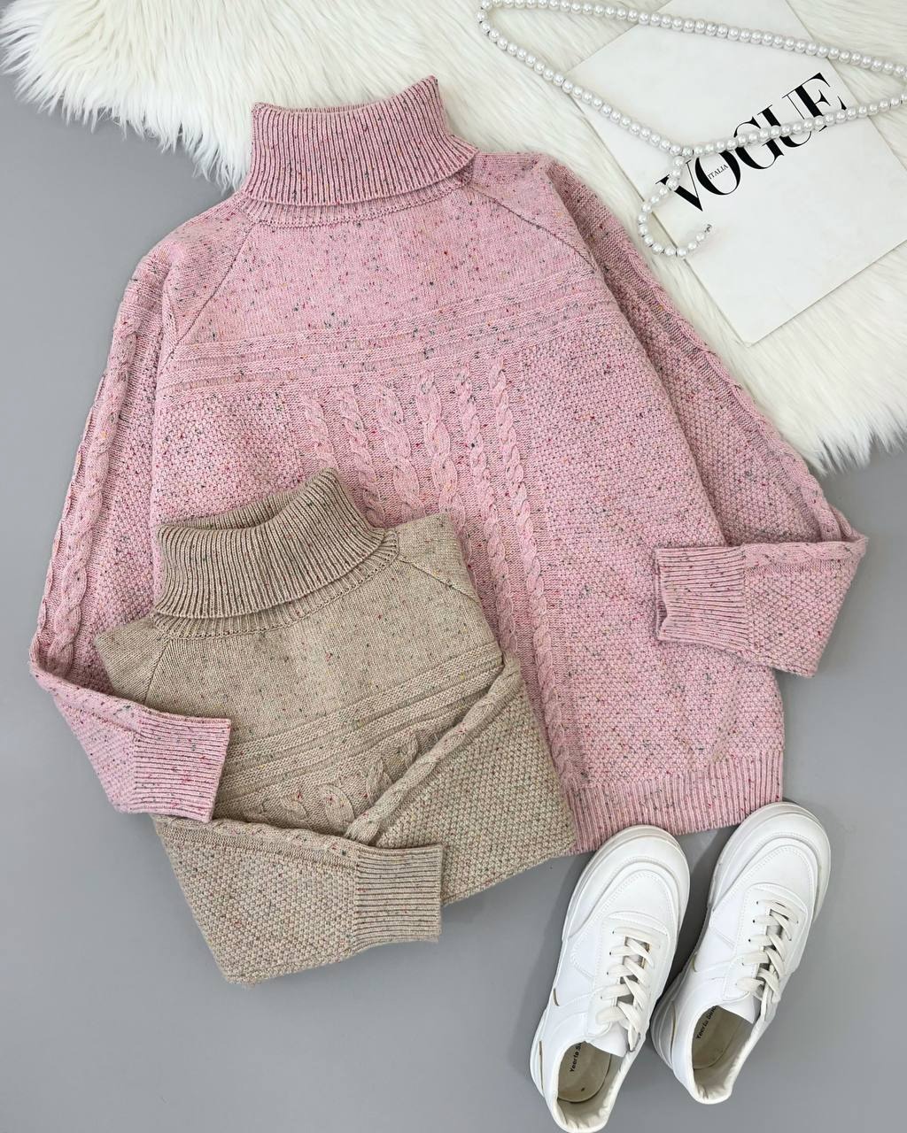 پلیور بافت یقه اسکی لش کد 4355