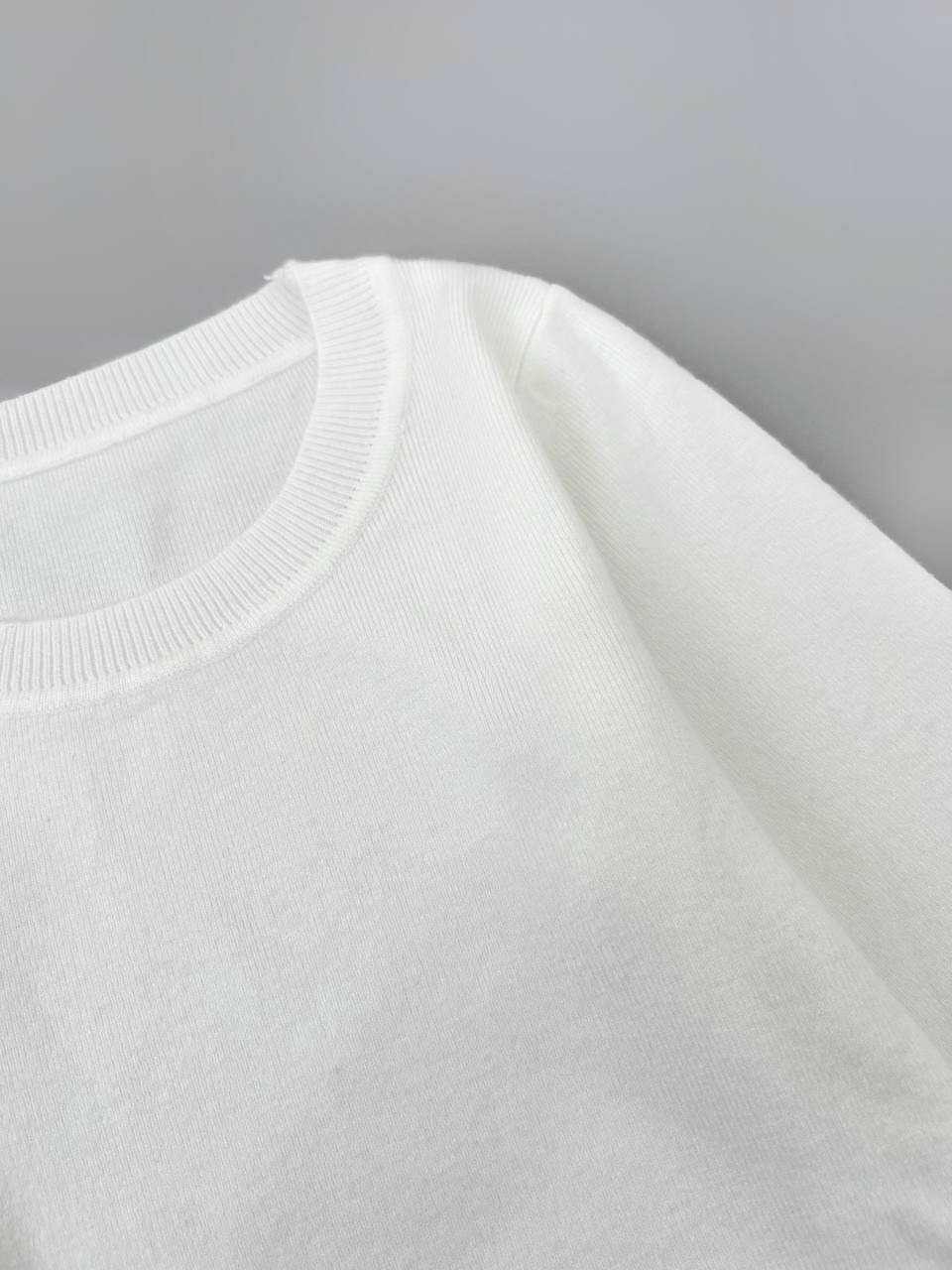 پلیور بافت آستین سه ربع ساده کد 4367