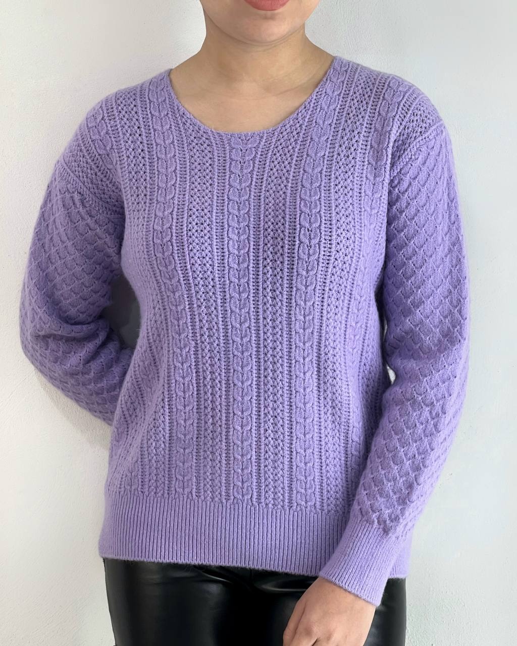 پلیور بافت گل برجسته سه رنگ کد 4369