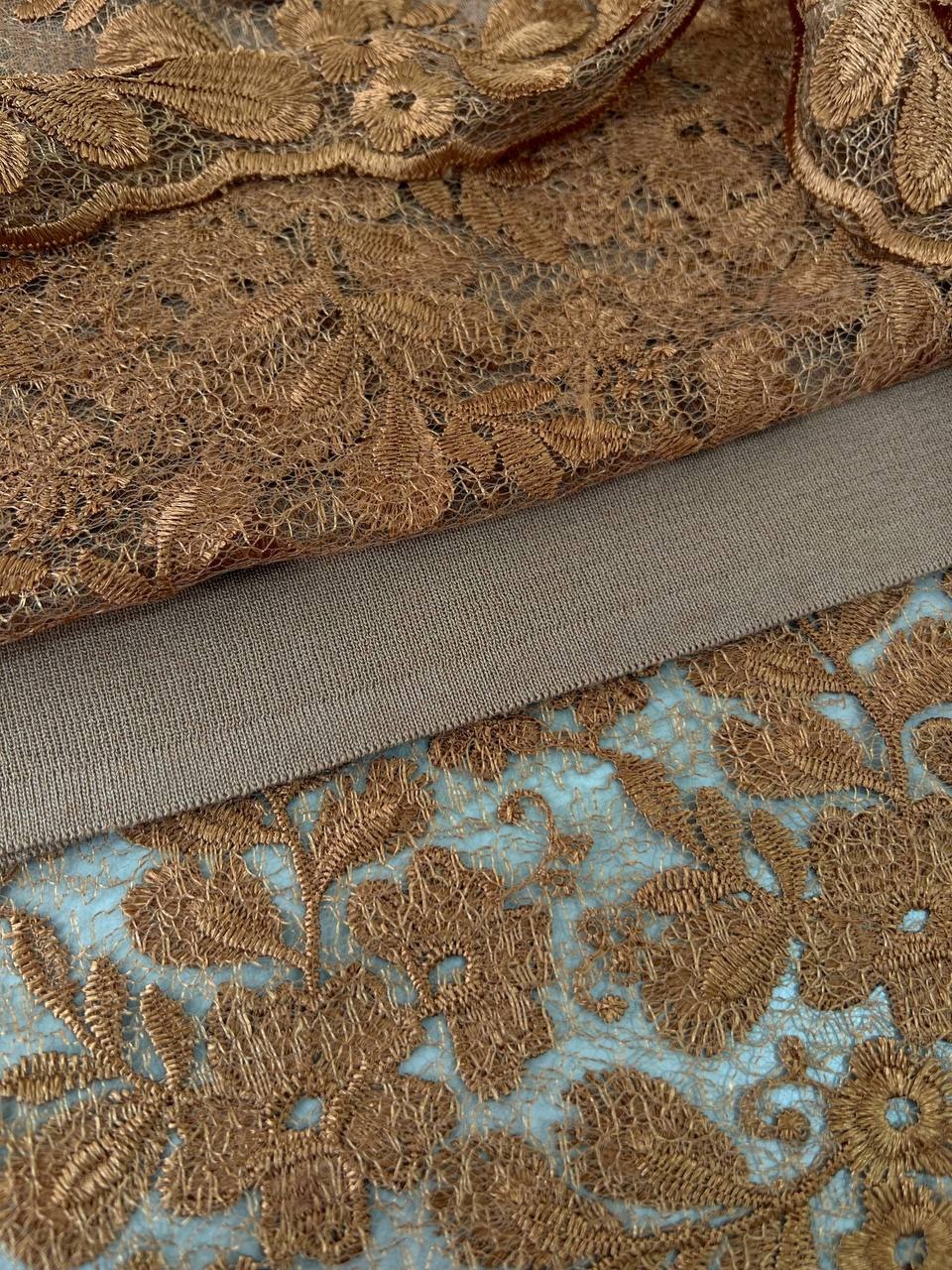 دامن دانتل گل برجسته با آستر بافت کد 4370