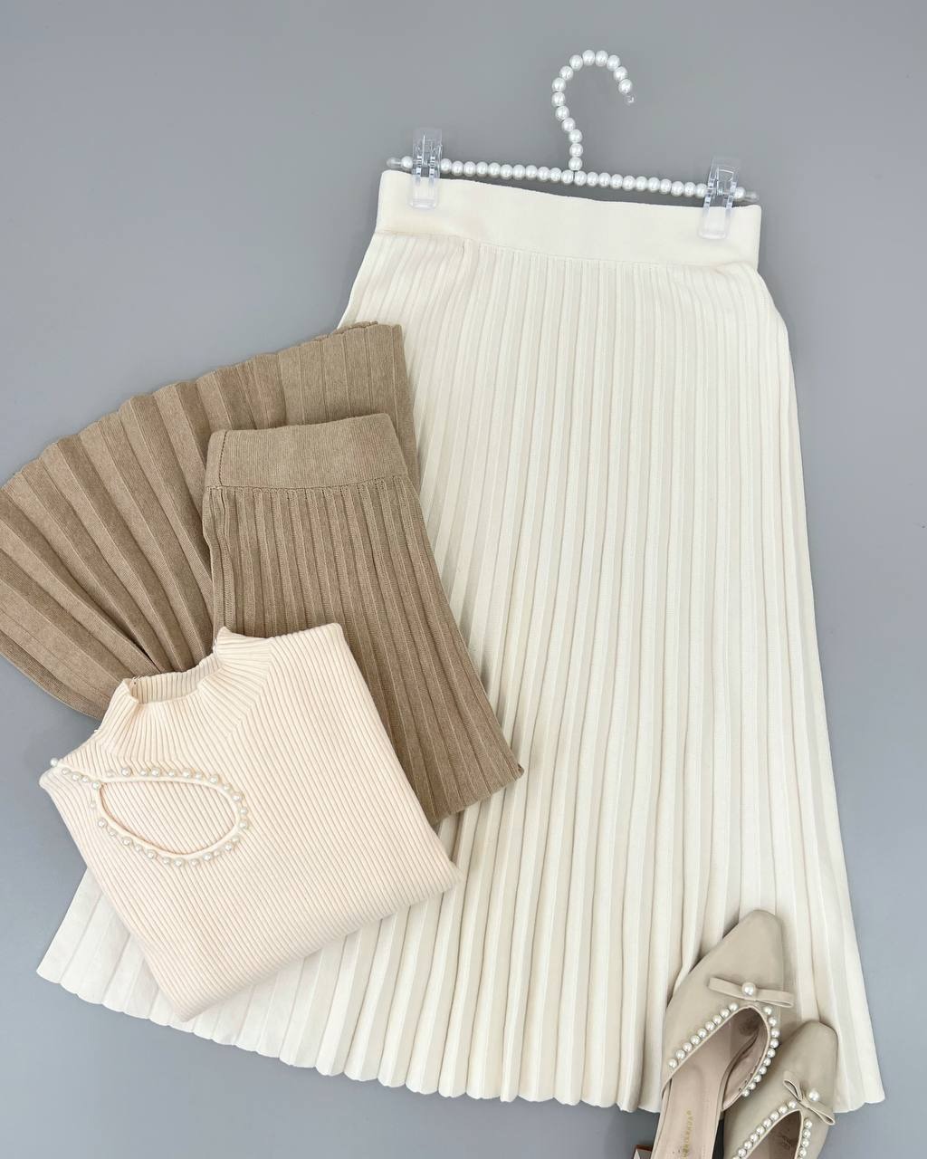 دامن بافت پلیسه گرماژ بالا کد 4371