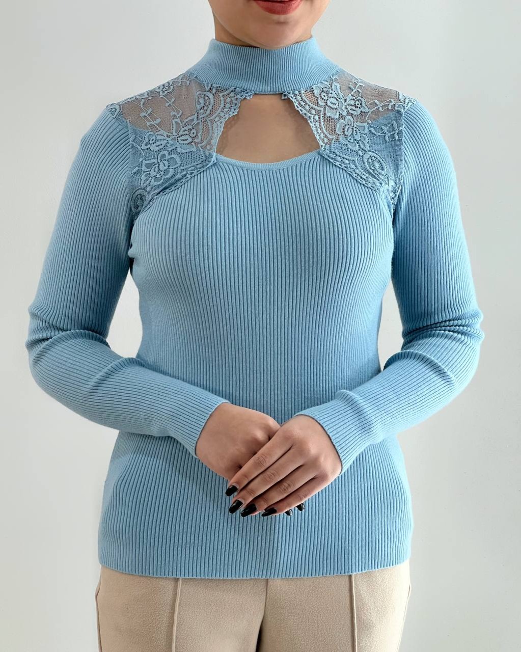 پلیور بافت جلو گیپور کبریتی کد 4375