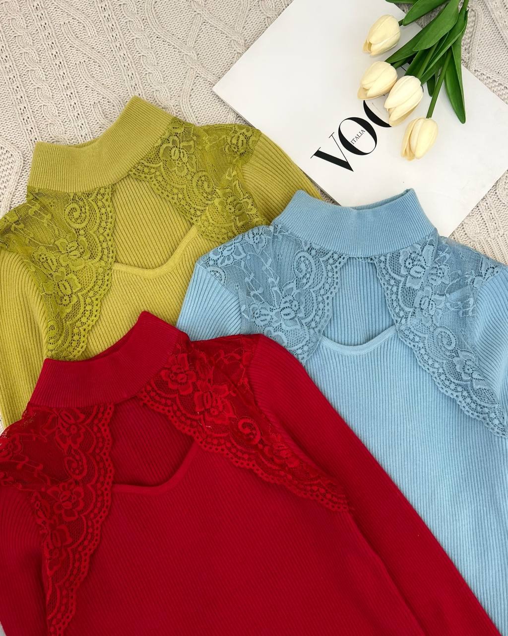 پلیور بافت جلو گیپور کبریتی کد 4375