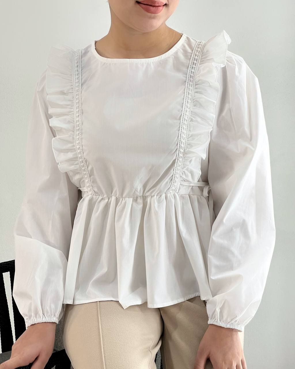 شومیز پوپلین نخ جلو چین کد 4379