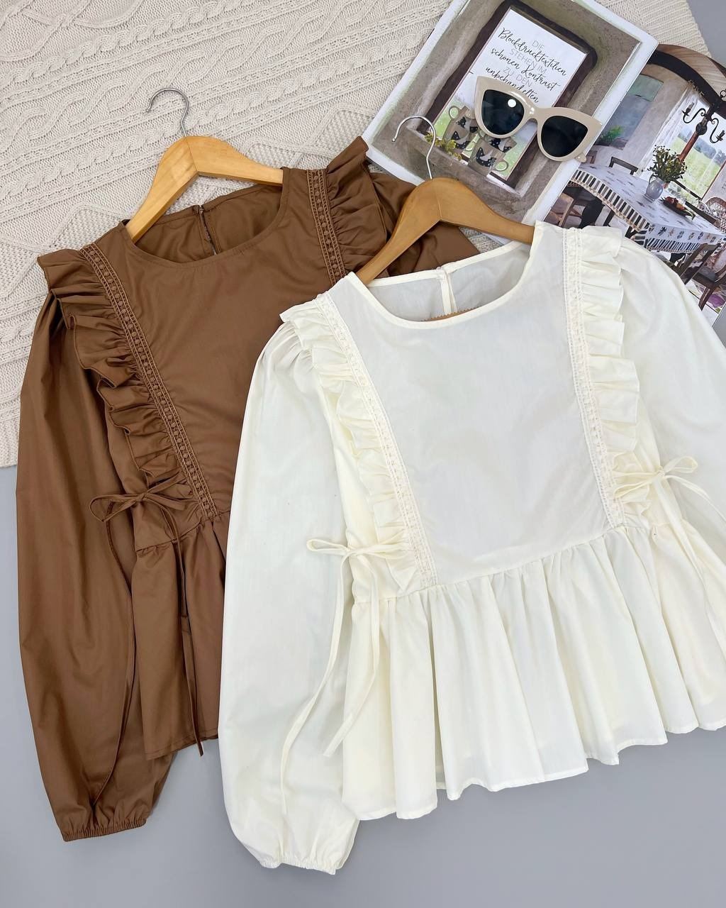 شومیز پوپلین نخ جلو چین کد 4379