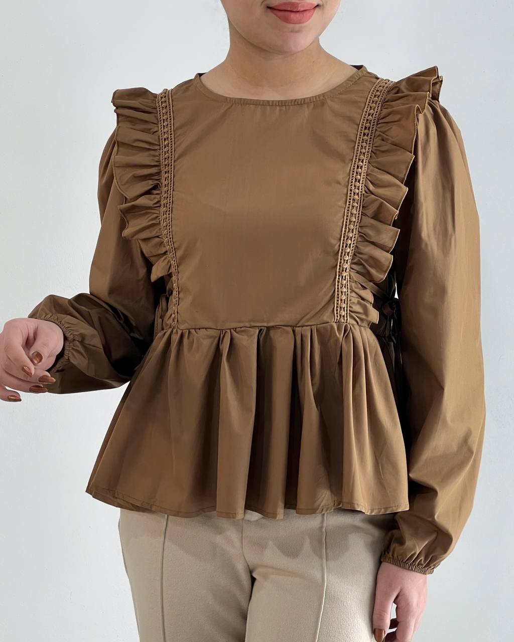 شومیز پوپلین نخ جلو چین کد 4379