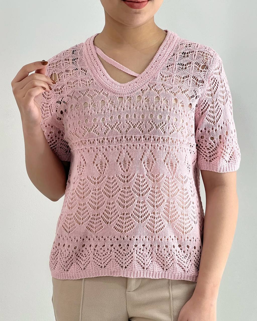 بلوز بافت قلاب بافی کد 4380