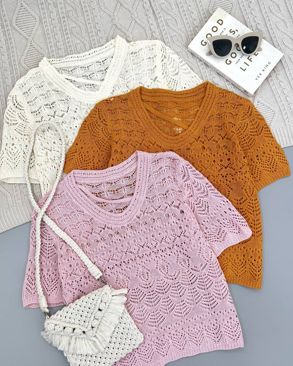 بلوز بافت قلاب بافی کد 4380