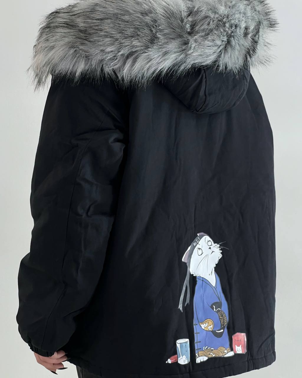 کاپشن آستردار مشکی کد 4381