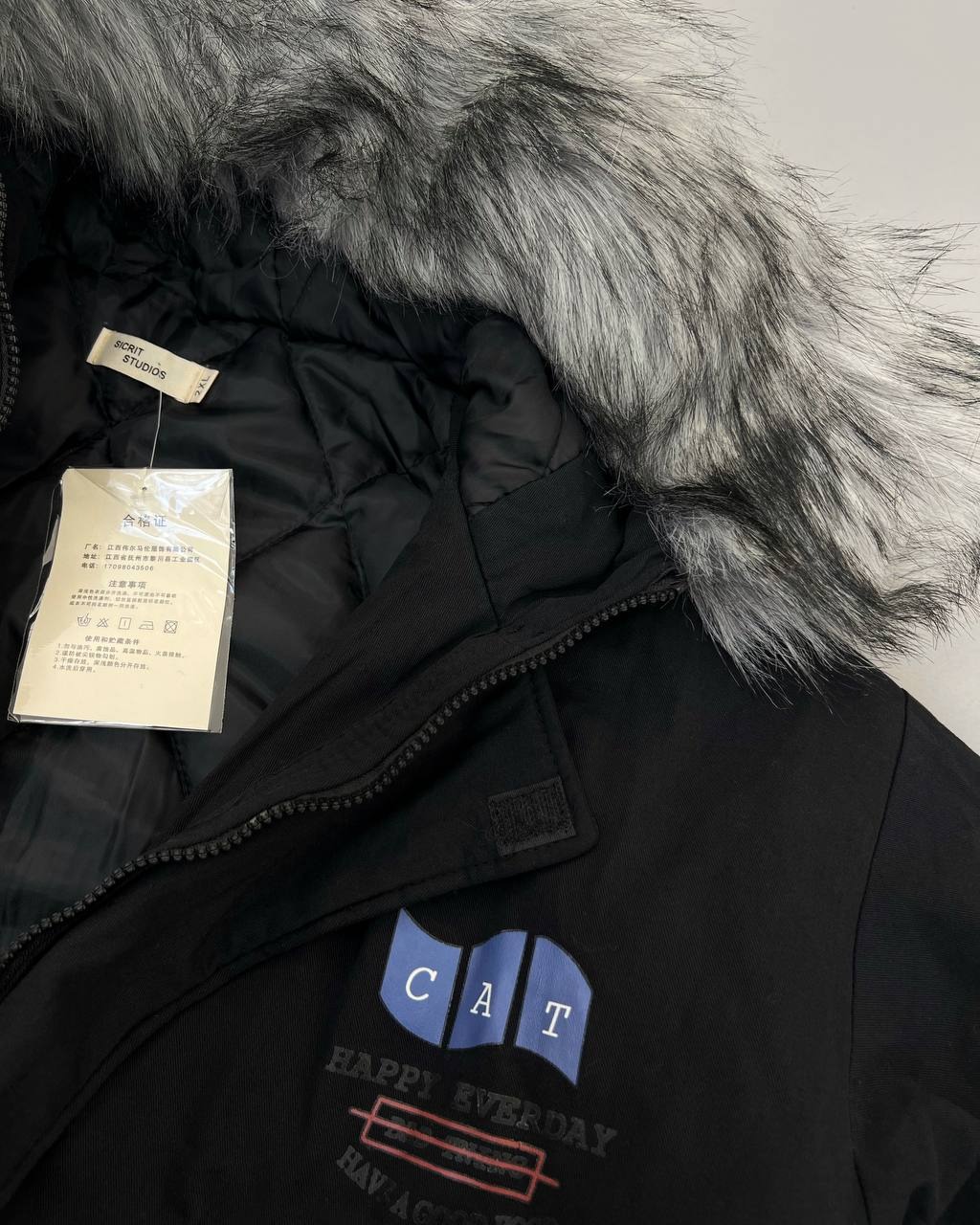 کاپشن آستردار مشکی کد 4381