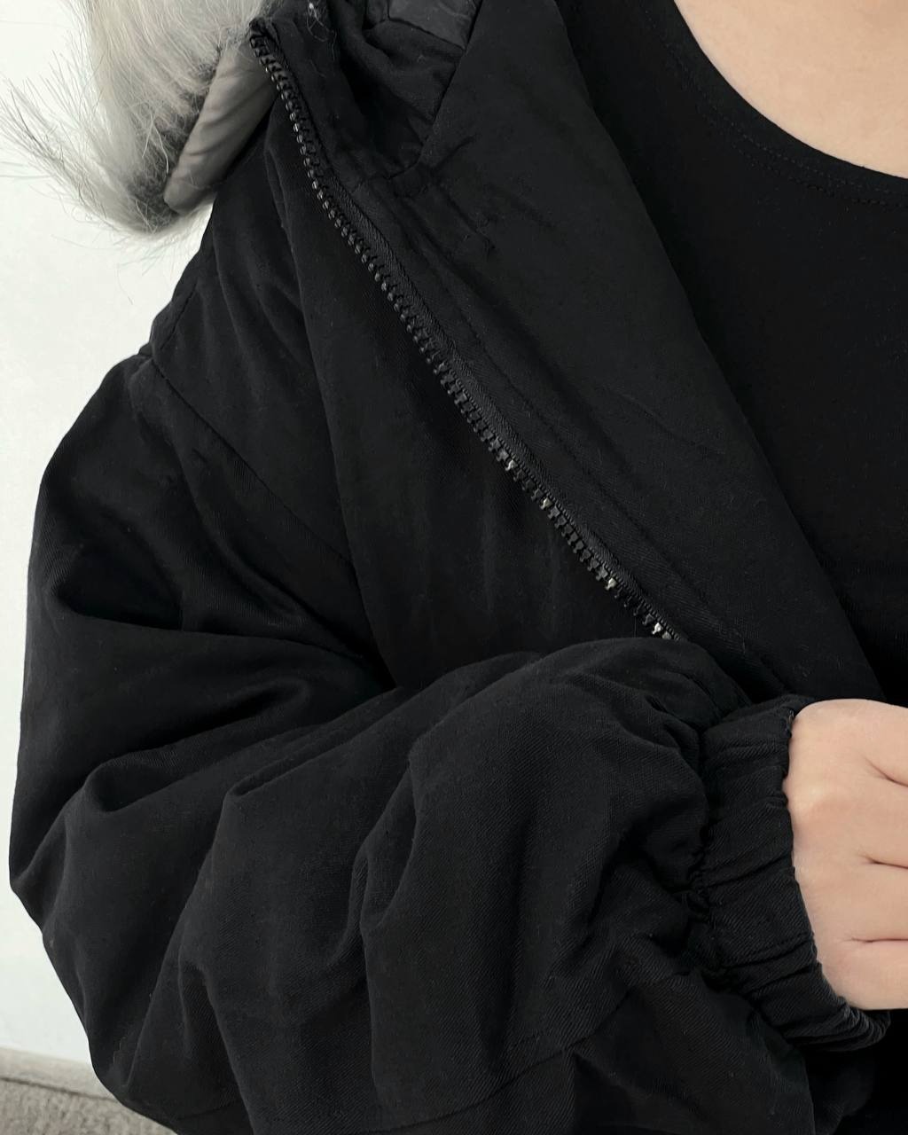 کاپشن آستردار مشکی کد 4381