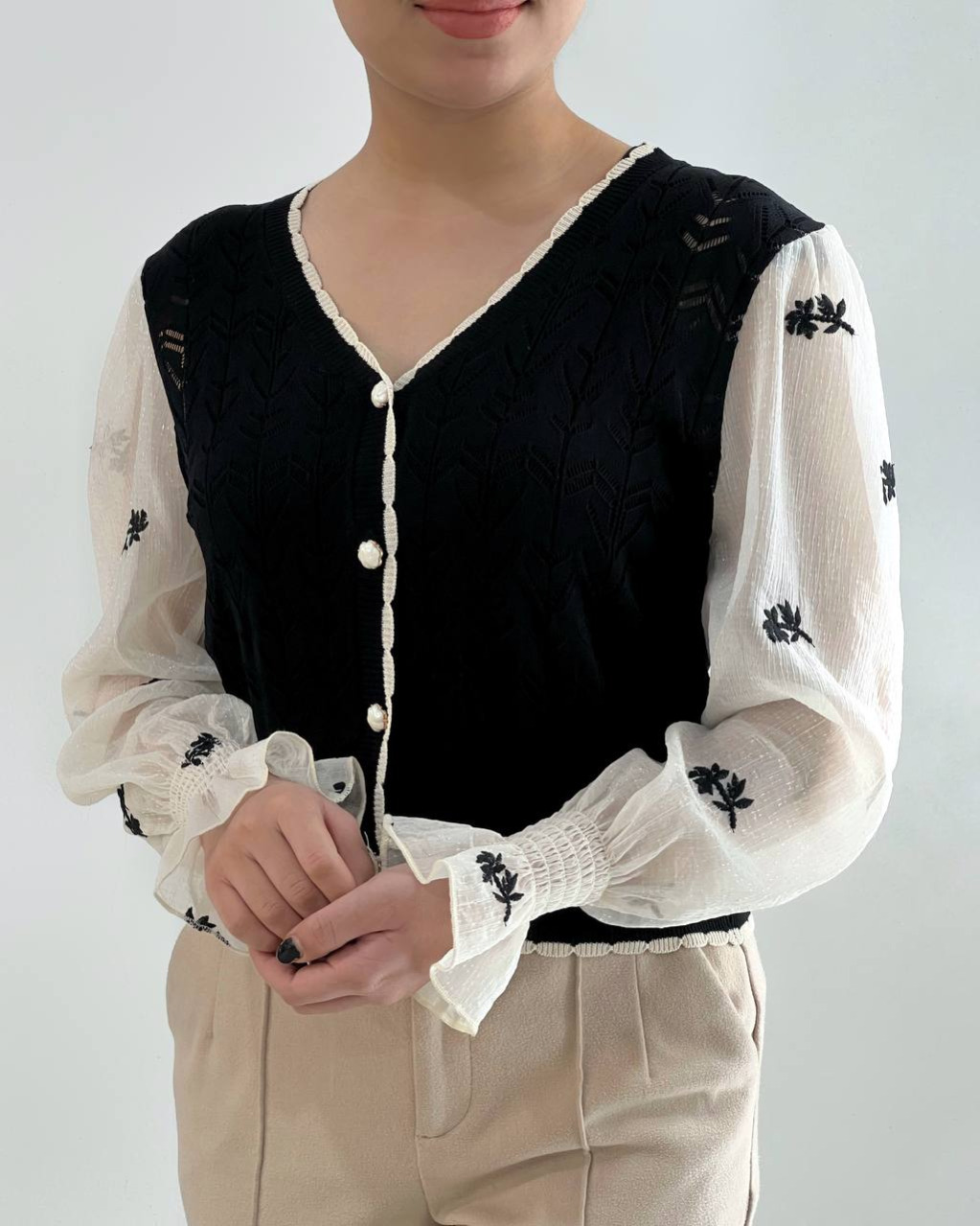 کاردیگان بافت استین گلدوزی کد 4385