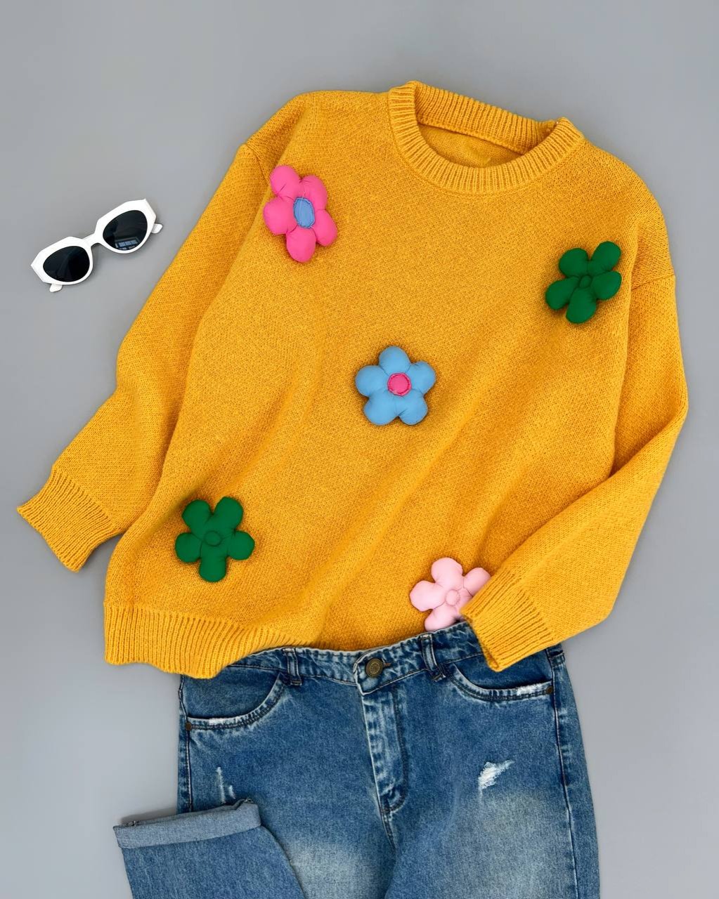 پلیور بافت گلبرگ گل برجسته کد 4388