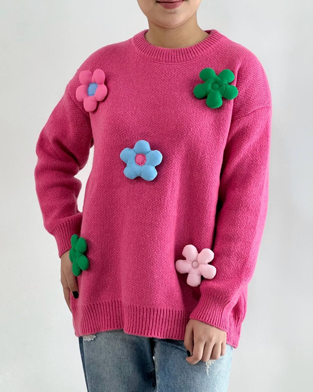 پلیور بافت گلبرگ گل برجسته کد 4388