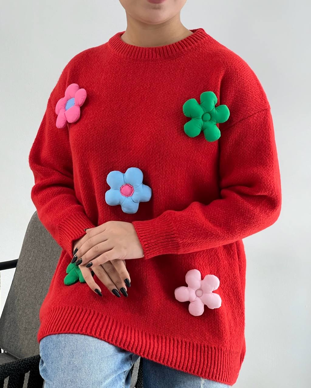 پلیور بافت گلبرگ گل برجسته کد 4388