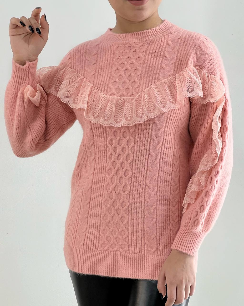 پلیور بافت جلو گیپور زنجیری کد 4389