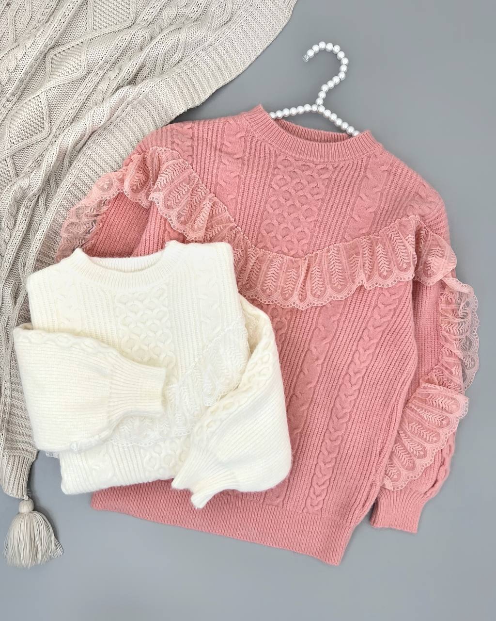 پلیور بافت جلو گیپور زنجیری کد 4389